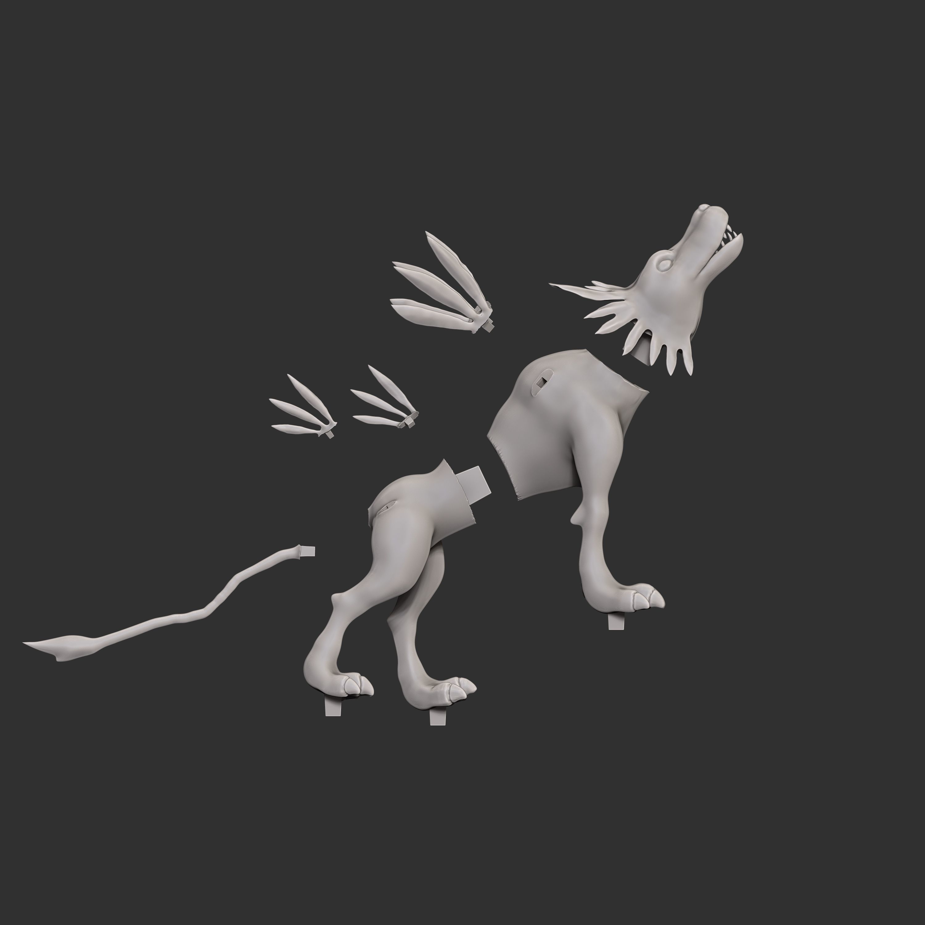 Garurumon and Tsunomon 3D print model_4