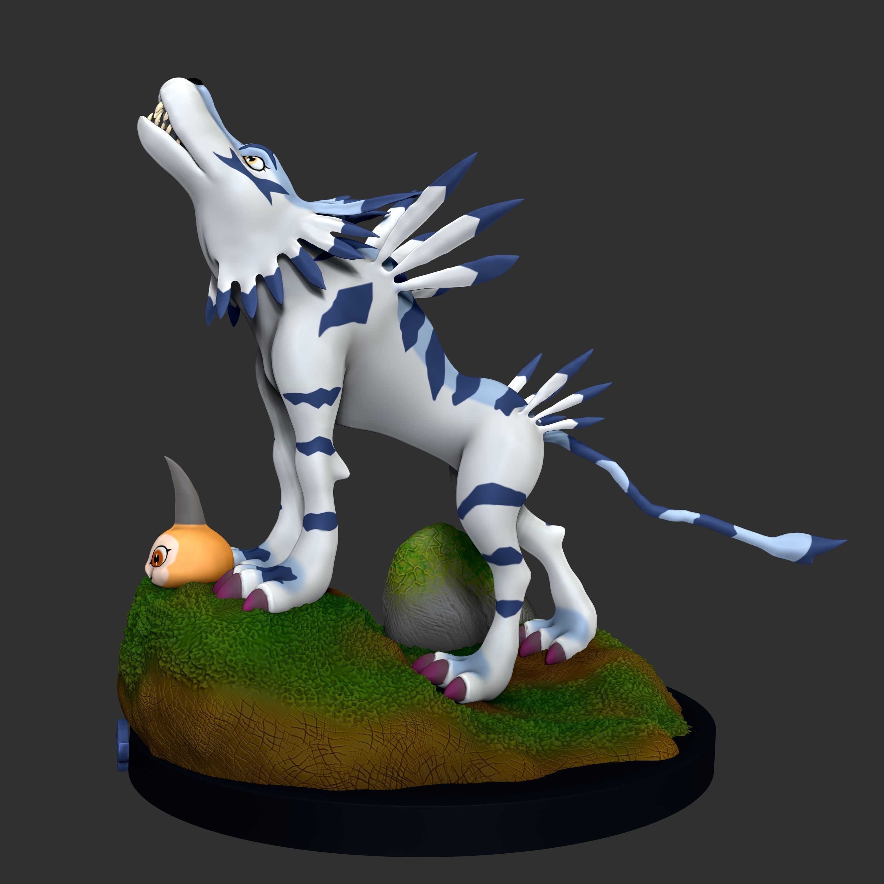 Garurumon and Tsunomon 3D print model_2