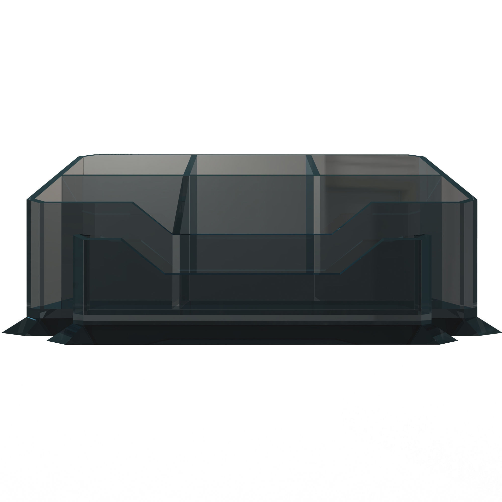 Acrylic Desk Pen Organizer Low-poly 3D model_3