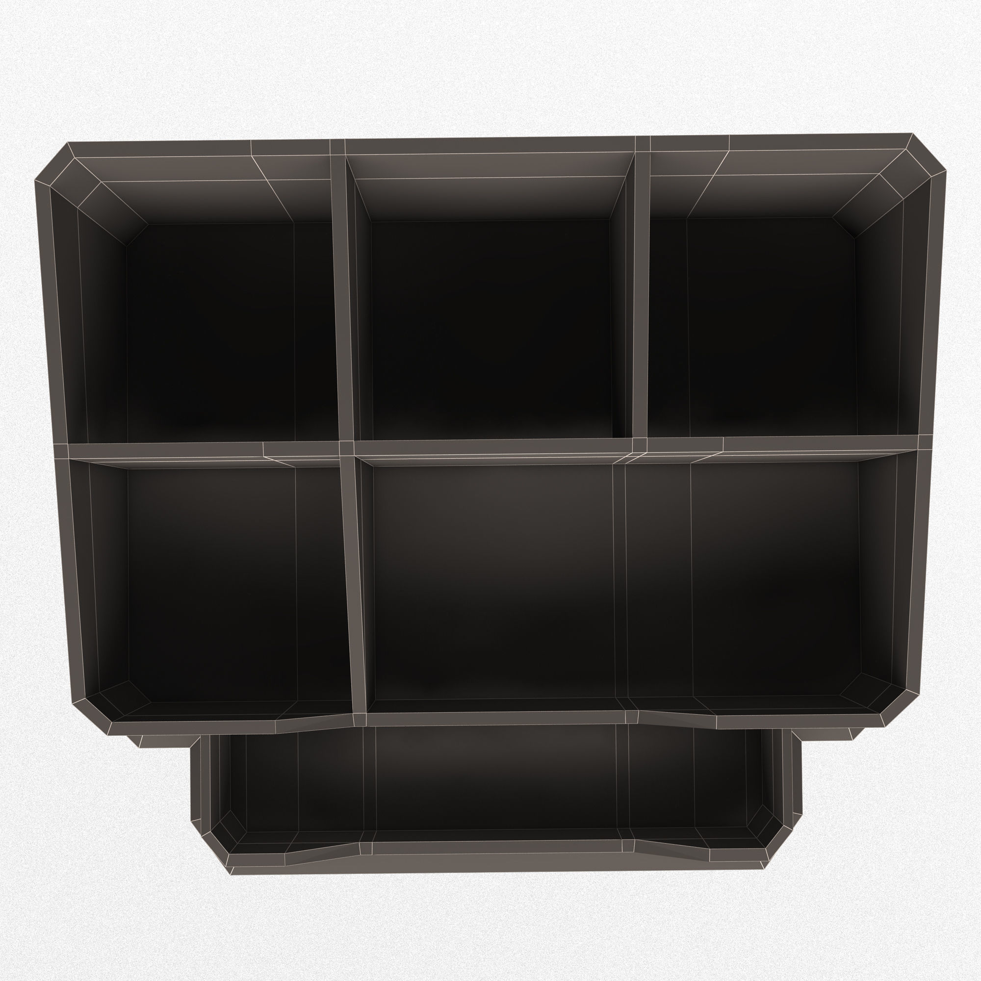 Acrylic Desk Pen Organizer Low-poly 3D model_11