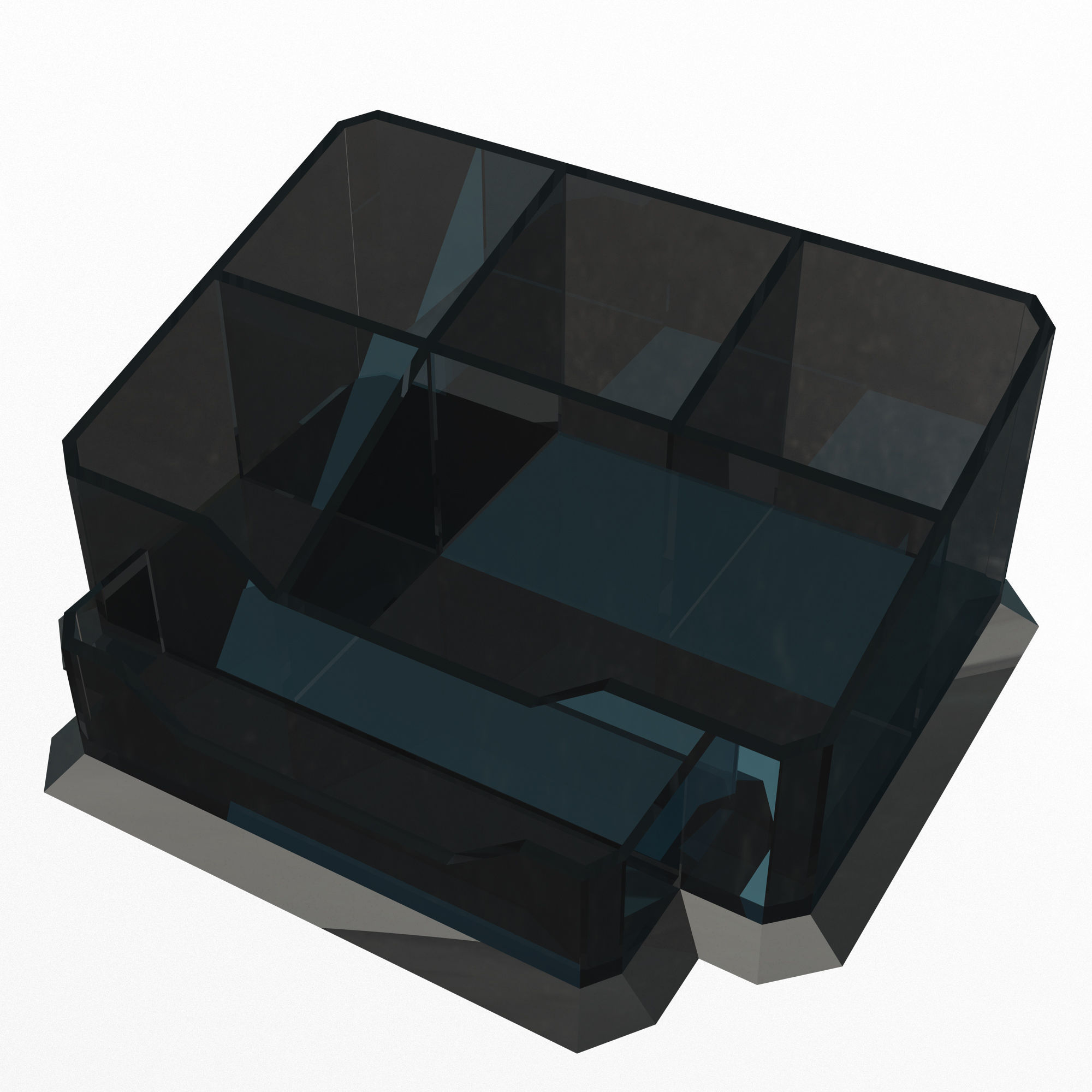 Acrylic Desk Pen Organizer Low-poly 3D model_4