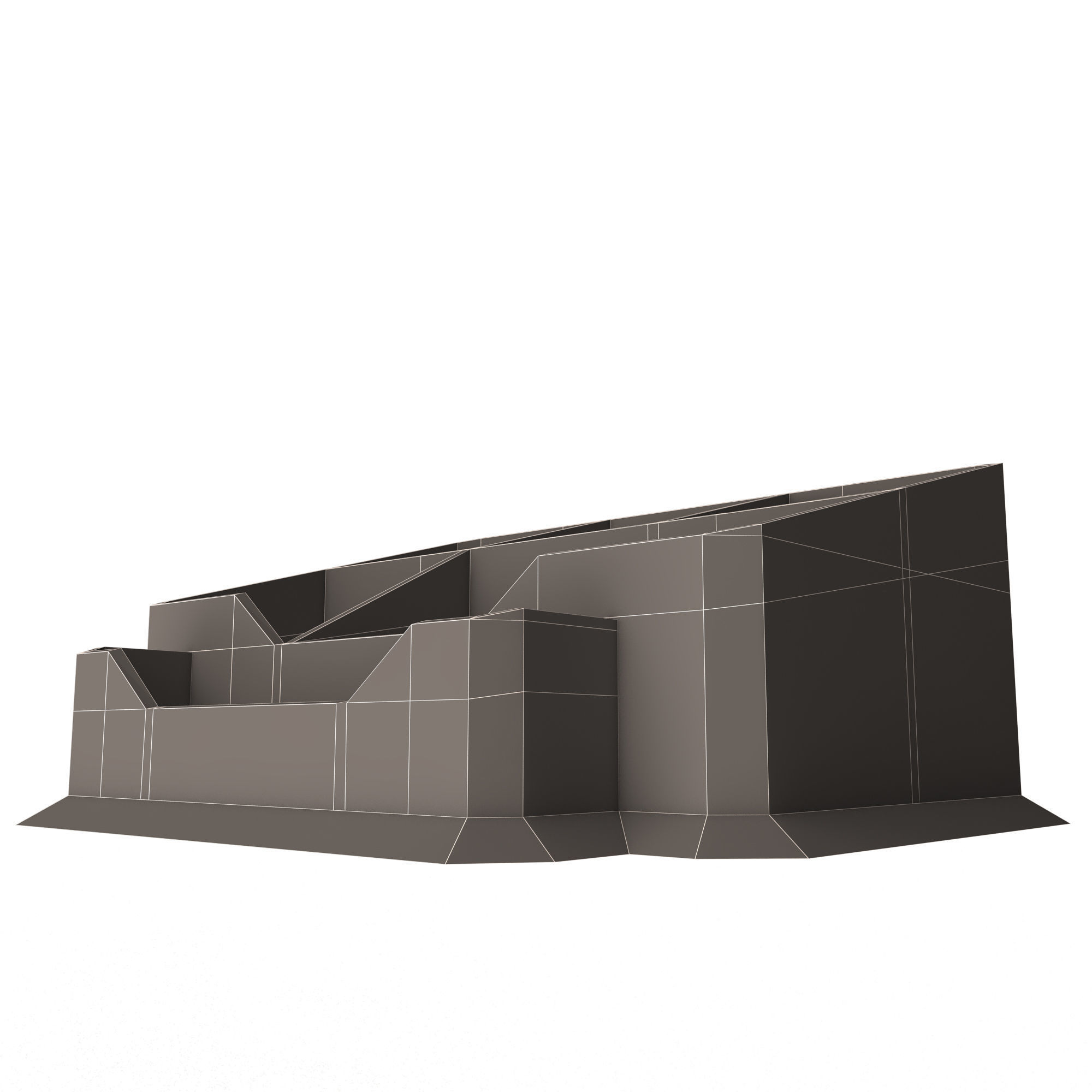 Acrylic Desk Pen Organizer Low-poly 3D model_8