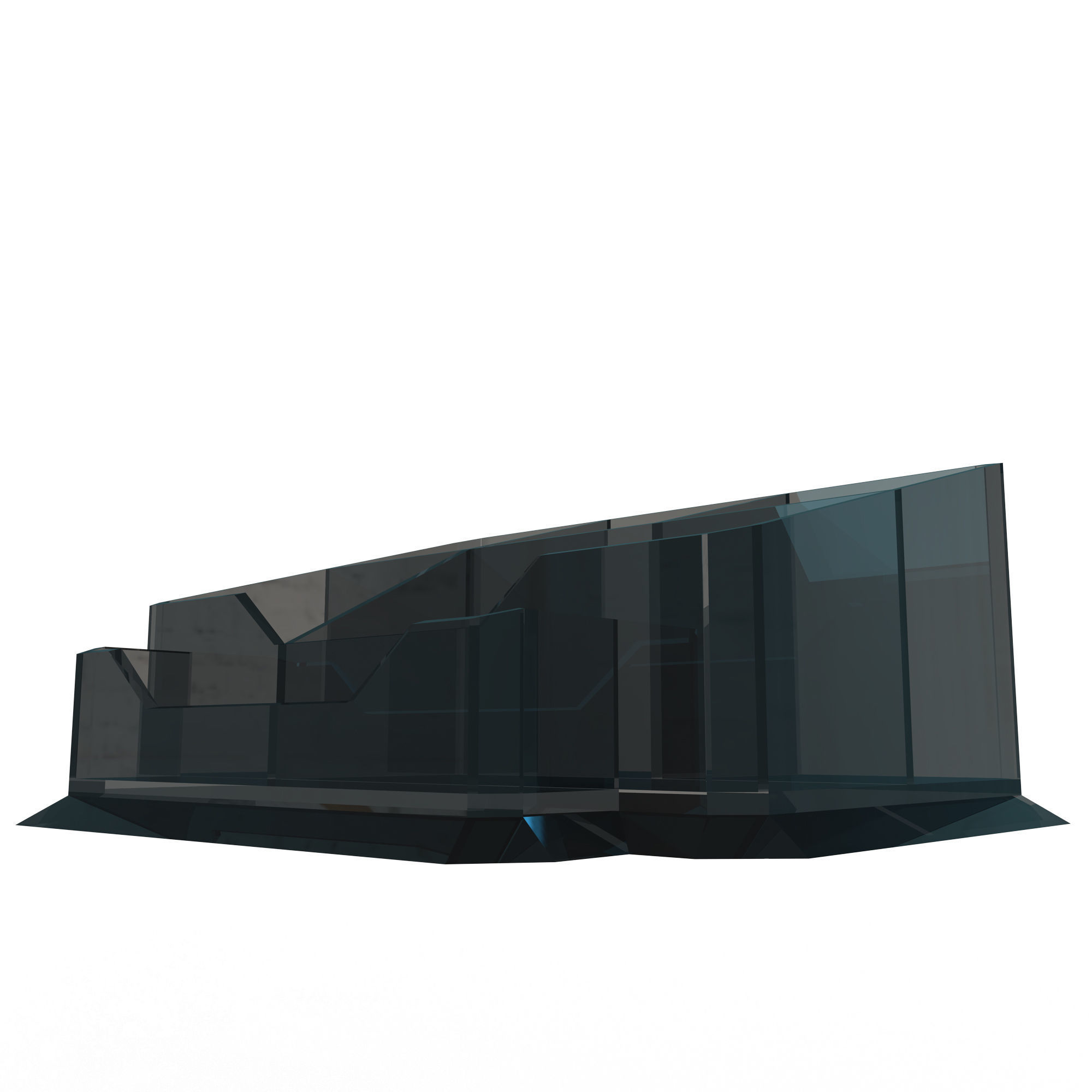 Acrylic Desk Pen Organizer Low-poly 3D model_2