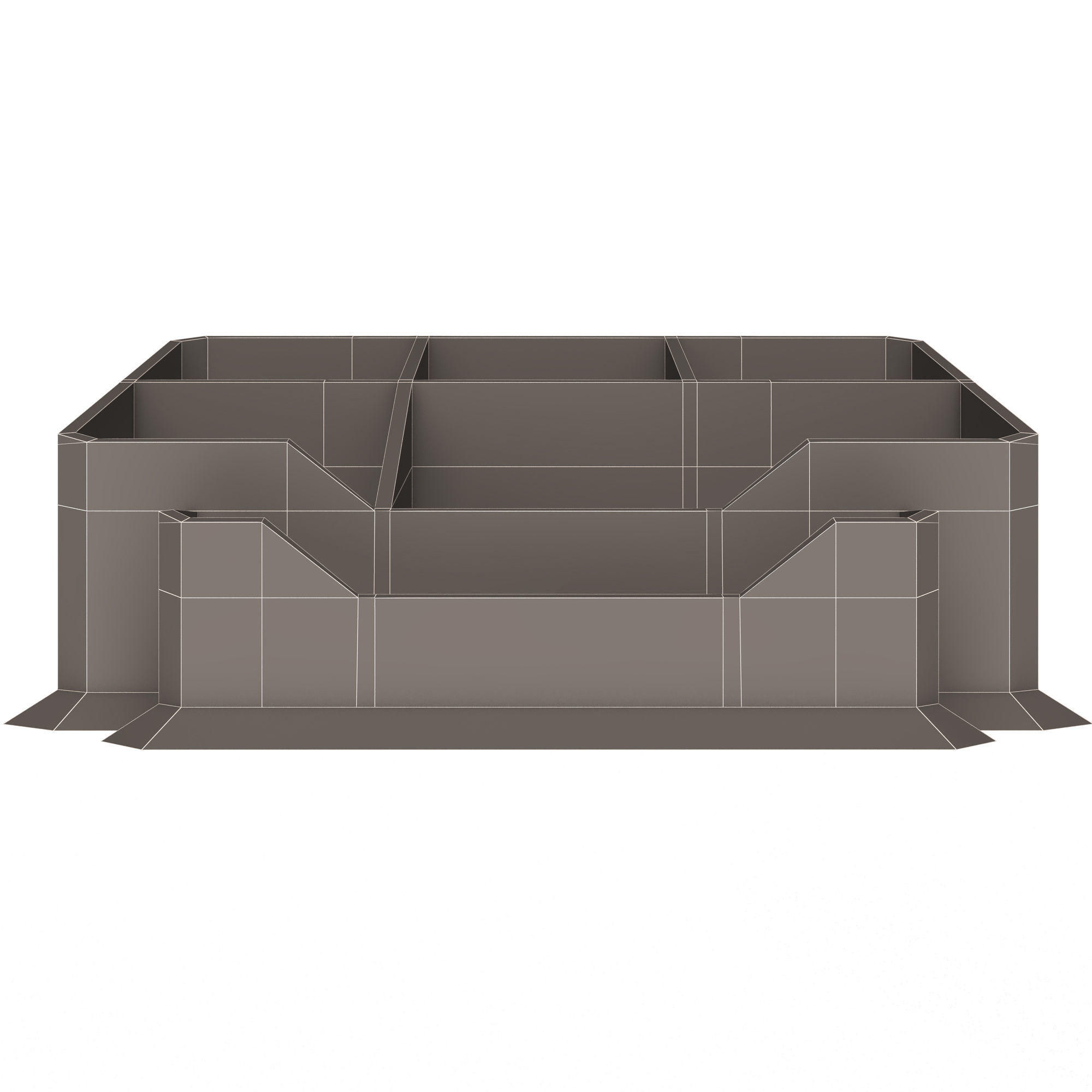 Acrylic Desk Pen Organizer Low-poly 3D model_9