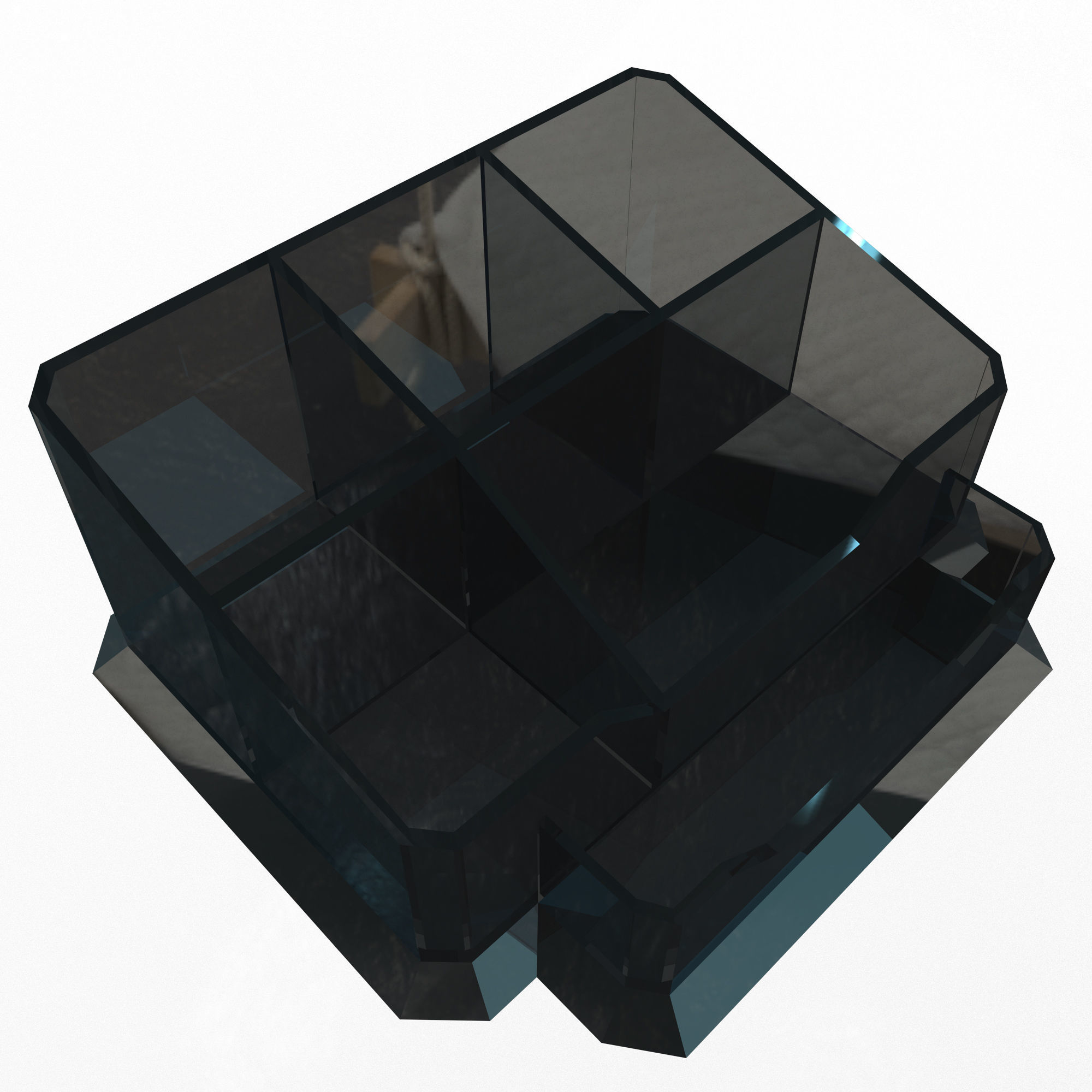 Acrylic Desk Pen Organizer Low-poly 3D model_1