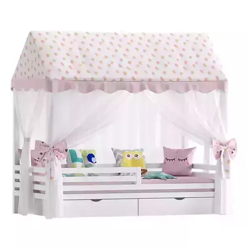 Bed House Talo With Drawers Solid Pine Ekomebel