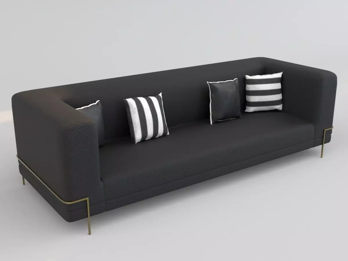 Black Sofa PBR Free low-poly 3D model
