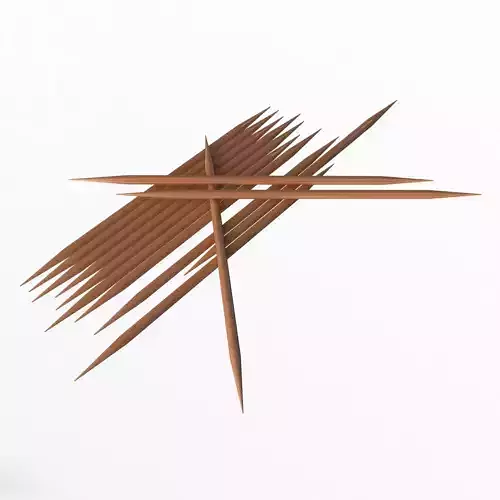 Pile of Wooden Toothpicks 3D model