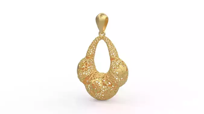 Ultra Vision Flower Pattern Necklace Pendant