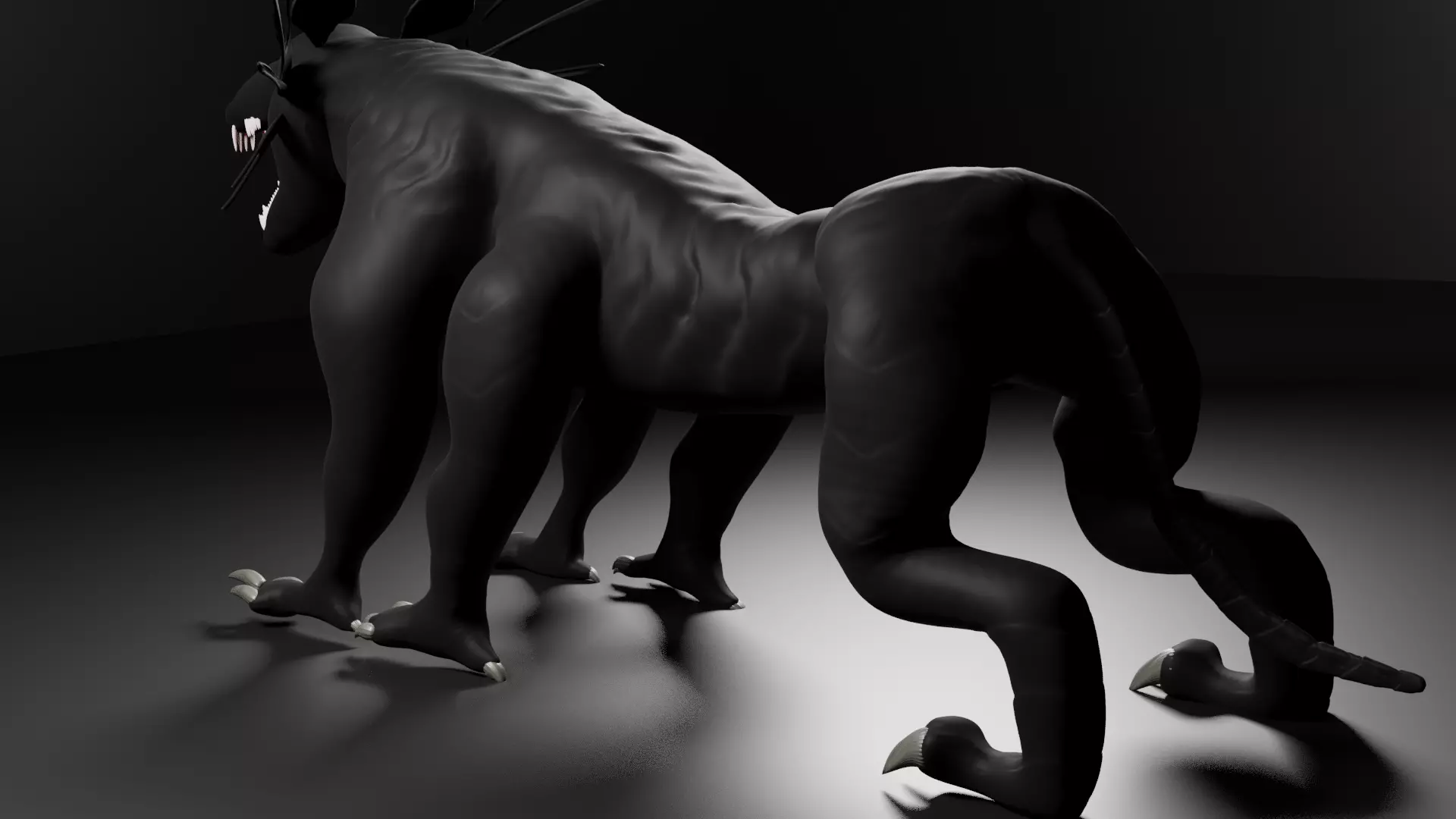 Thanator 3D Model cat Free low-poly 3D model