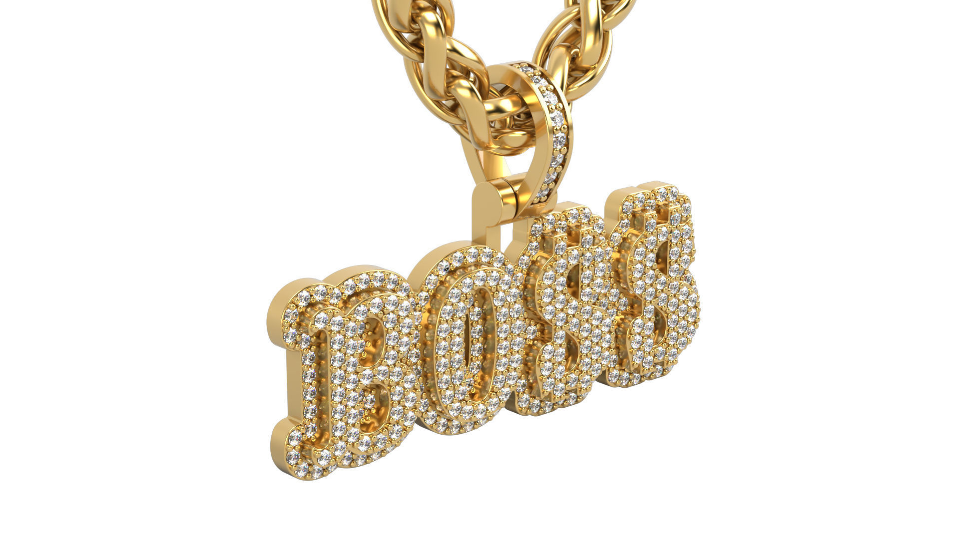 BOOSS stone ant solid pendant  3D print model_5