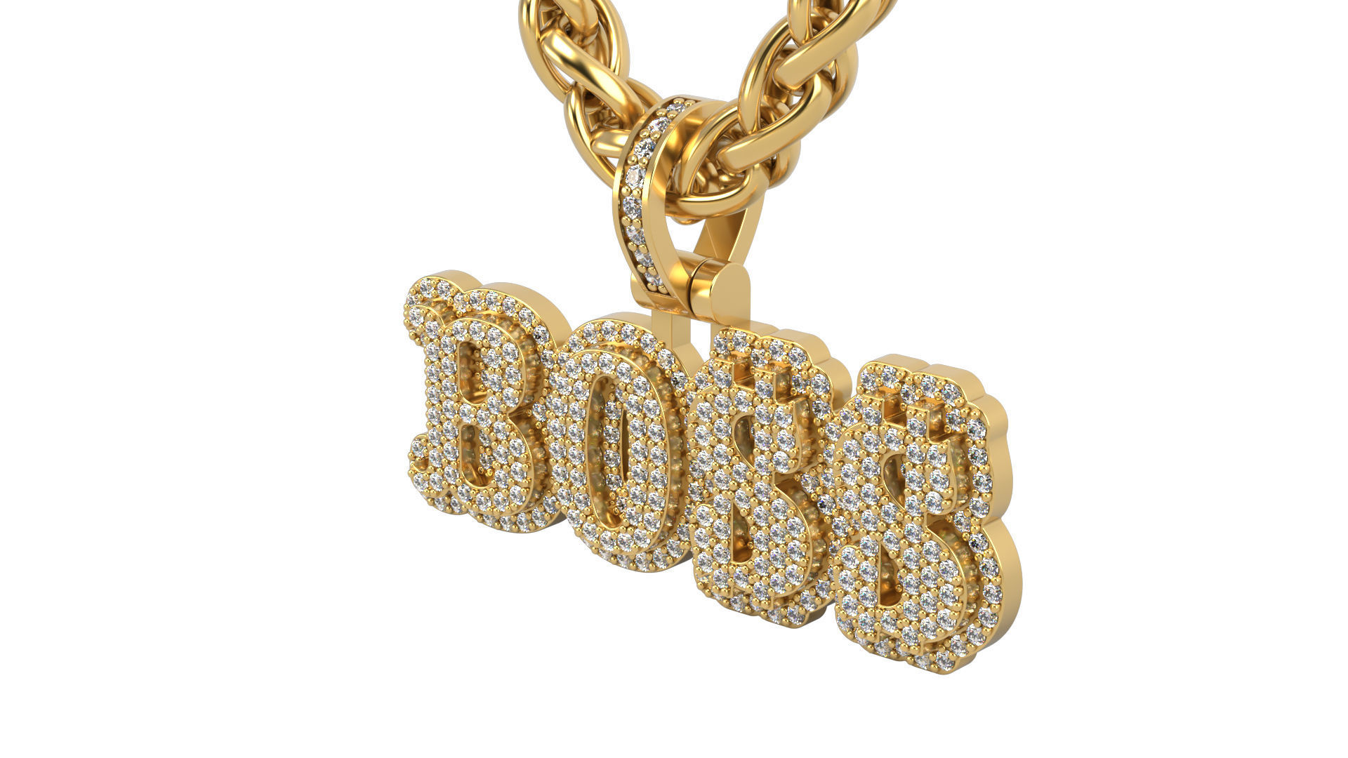 BOOSS stone ant solid pendant  3D print model_4