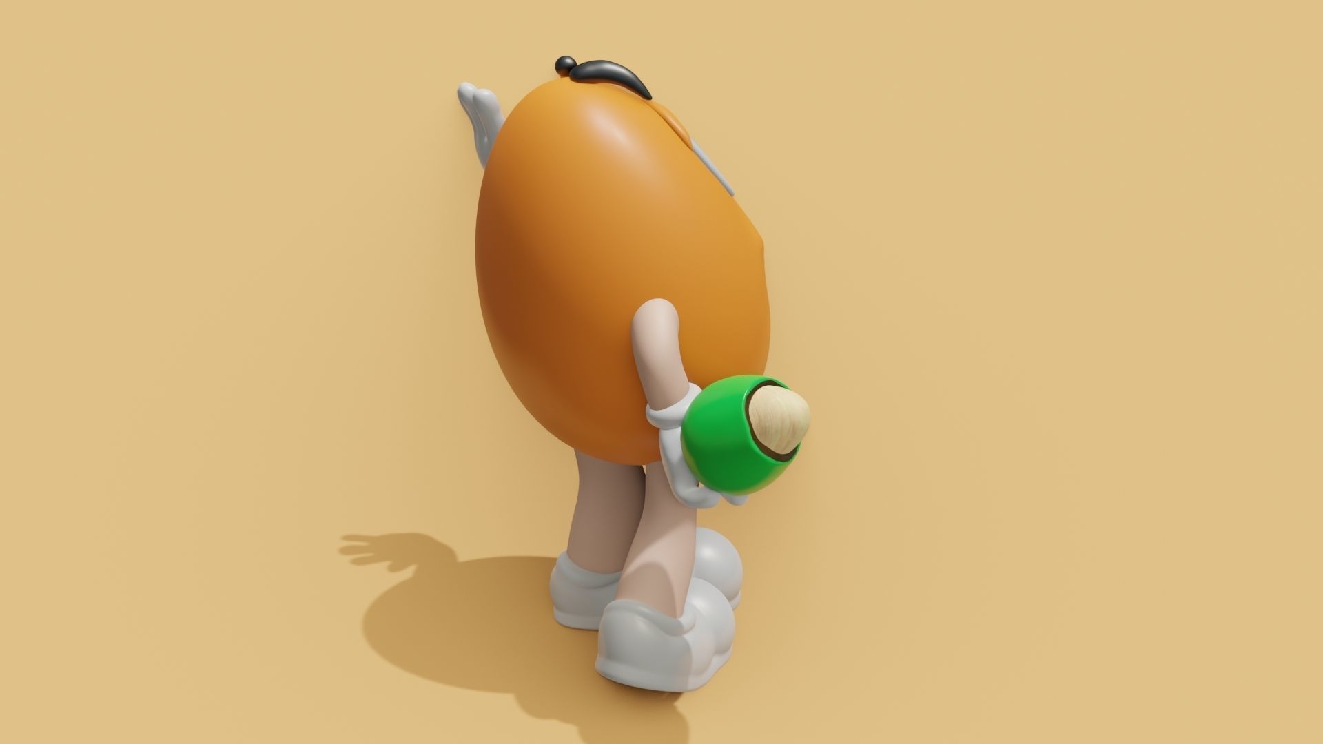 MandM s 3D model cartoon character holding egg Low-poly 3D model_36