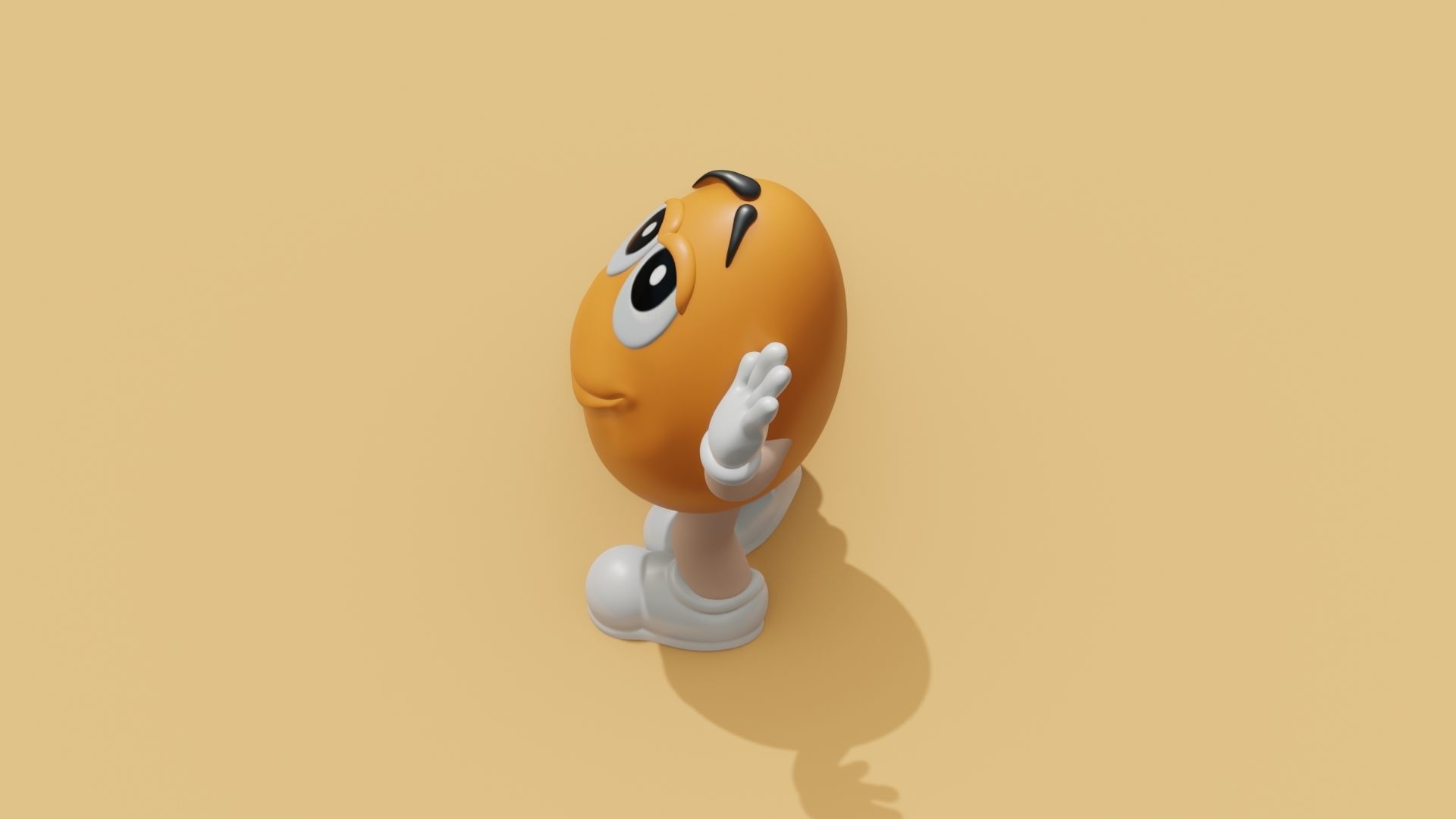 MandM s 3D model cartoon character holding egg Low-poly 3D model_5