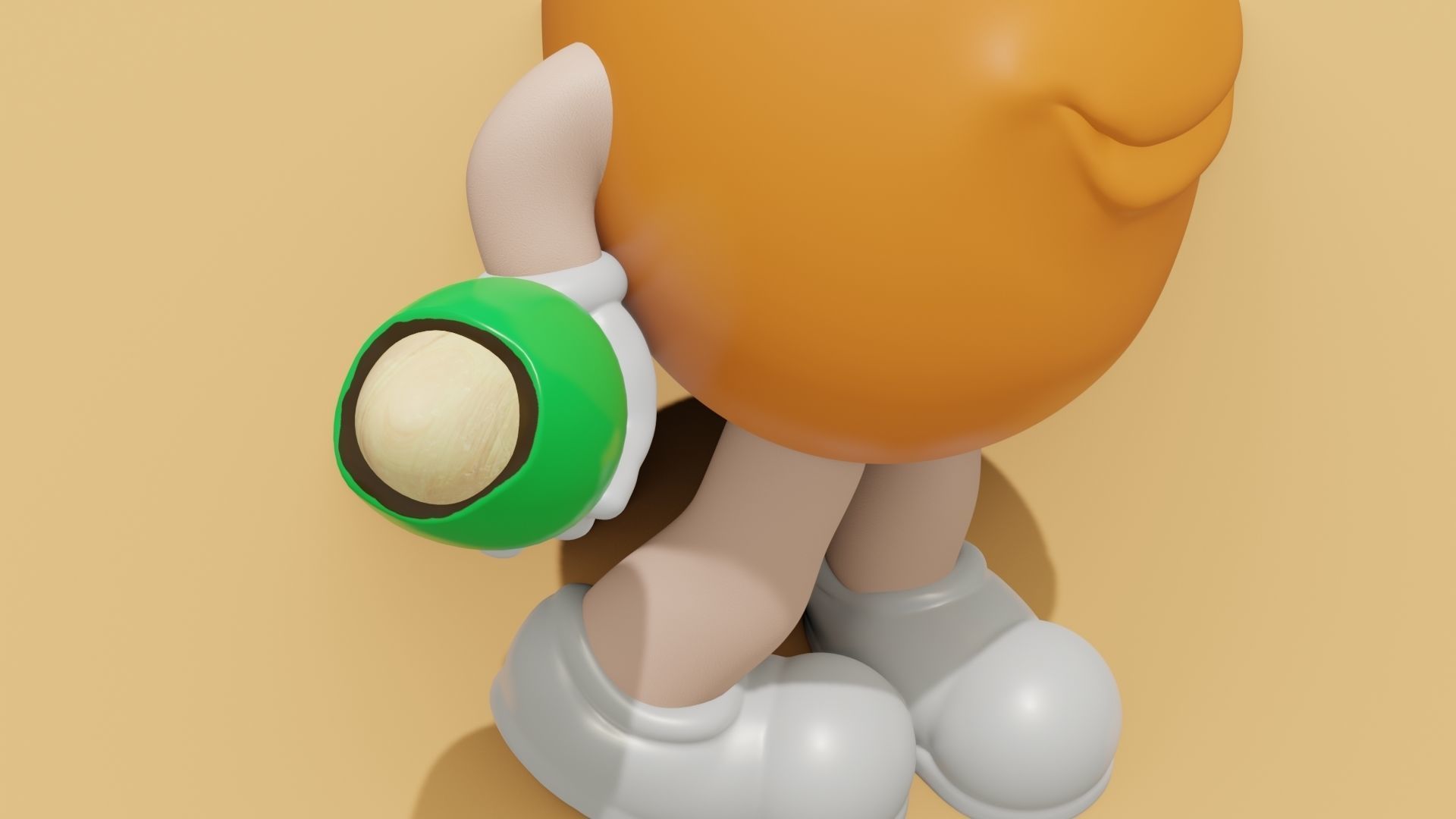 MandM s 3D model cartoon character holding egg Low-poly 3D model_3