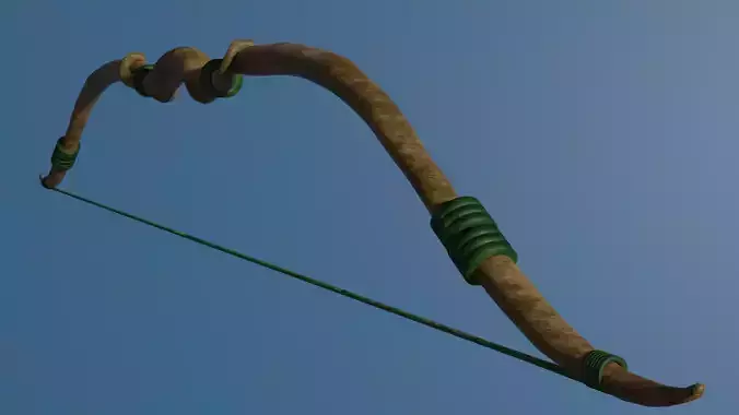HIGH GRAPHICS BOW and Arrow model Low-poly 3D model
