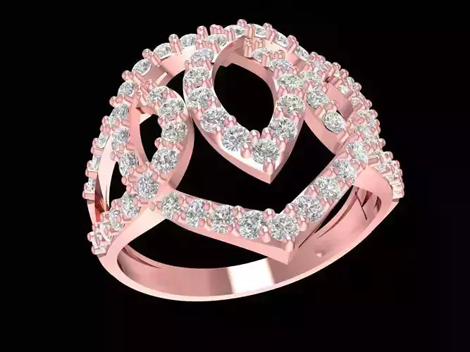 Romantic Heart Shape Diamond Ring for Women 1241