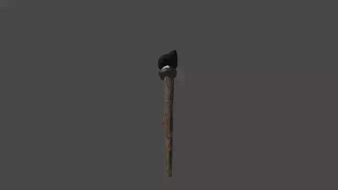 LowPoly 3D Torch wooden stick