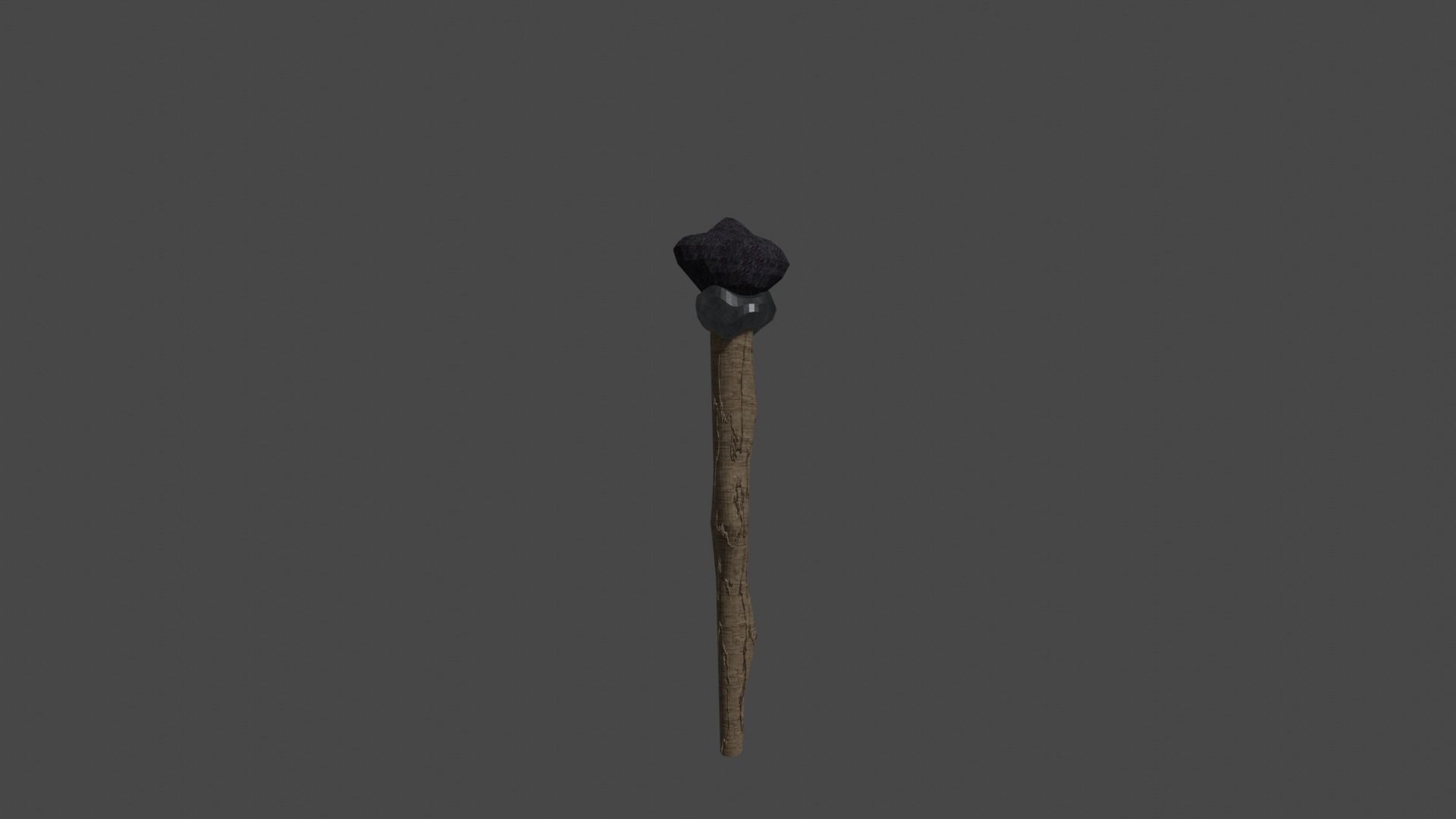 LowPoly 3D Torch wooden stick Low-poly 3D model_1