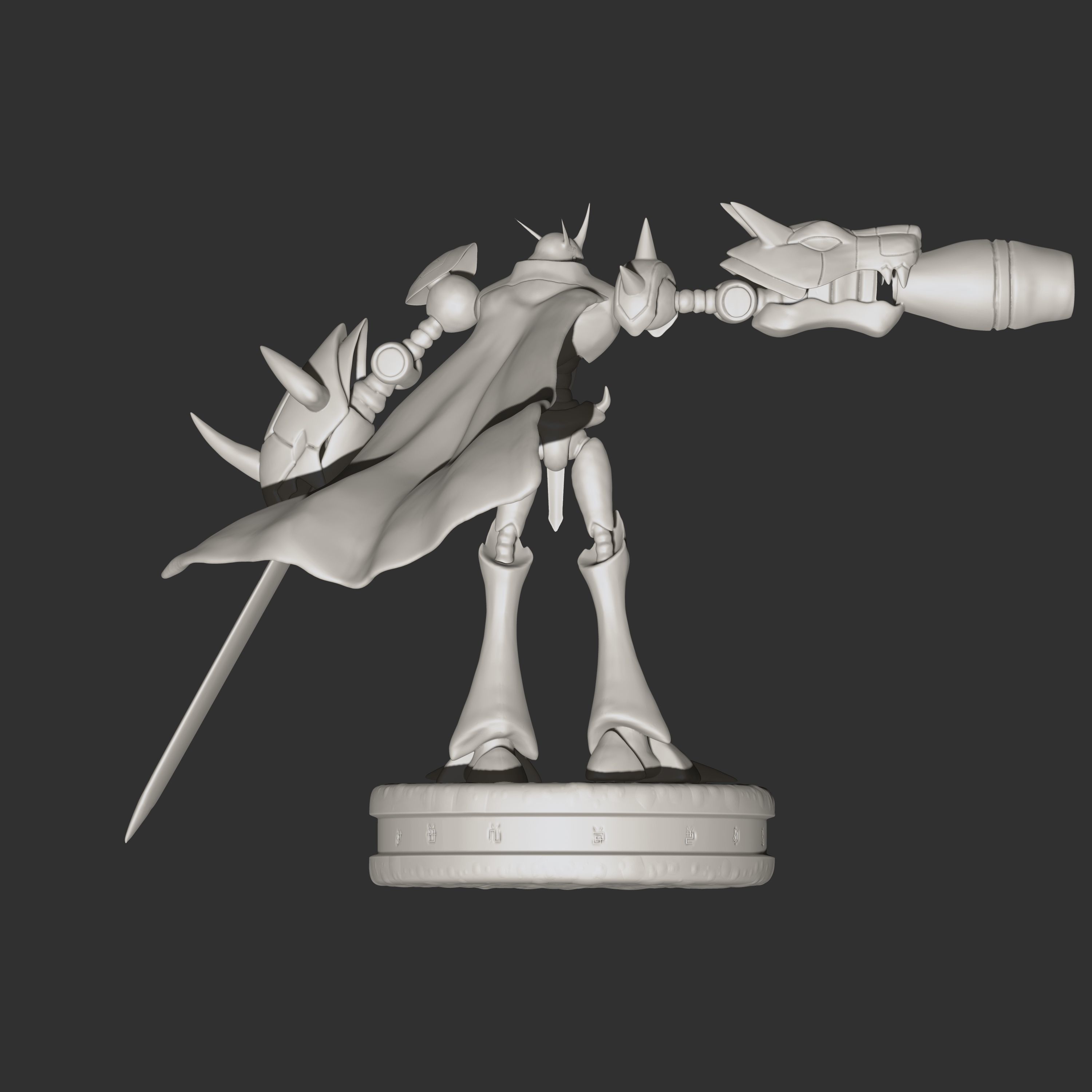 Omegamon figure holding sword 3D print model_2