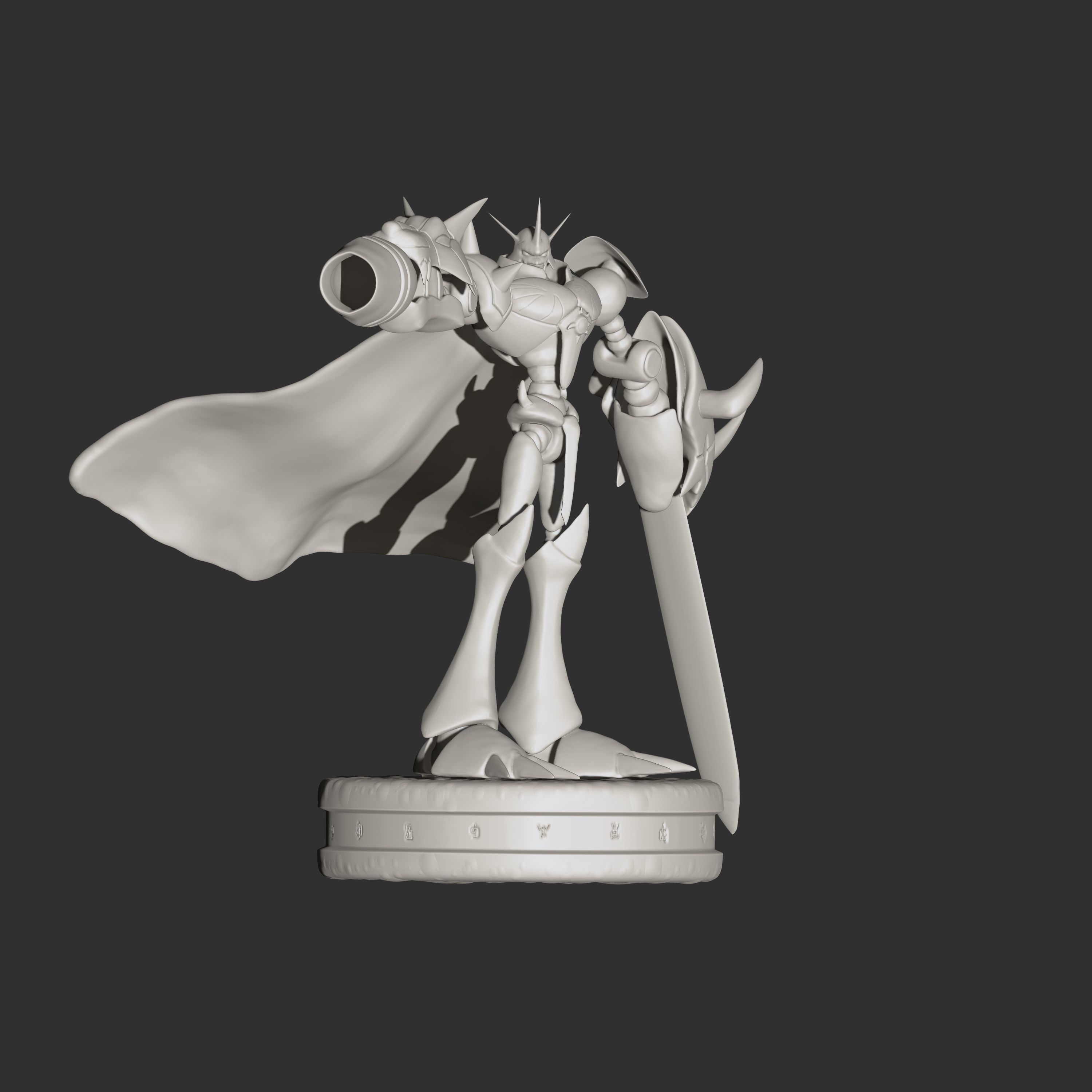 Omegamon figure holding sword 3D print model_3