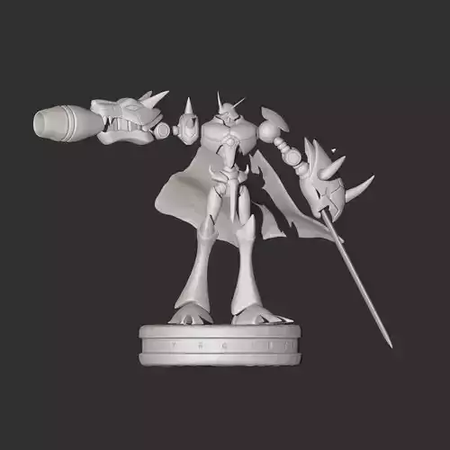 Omegamon figure holding sword 3D print model