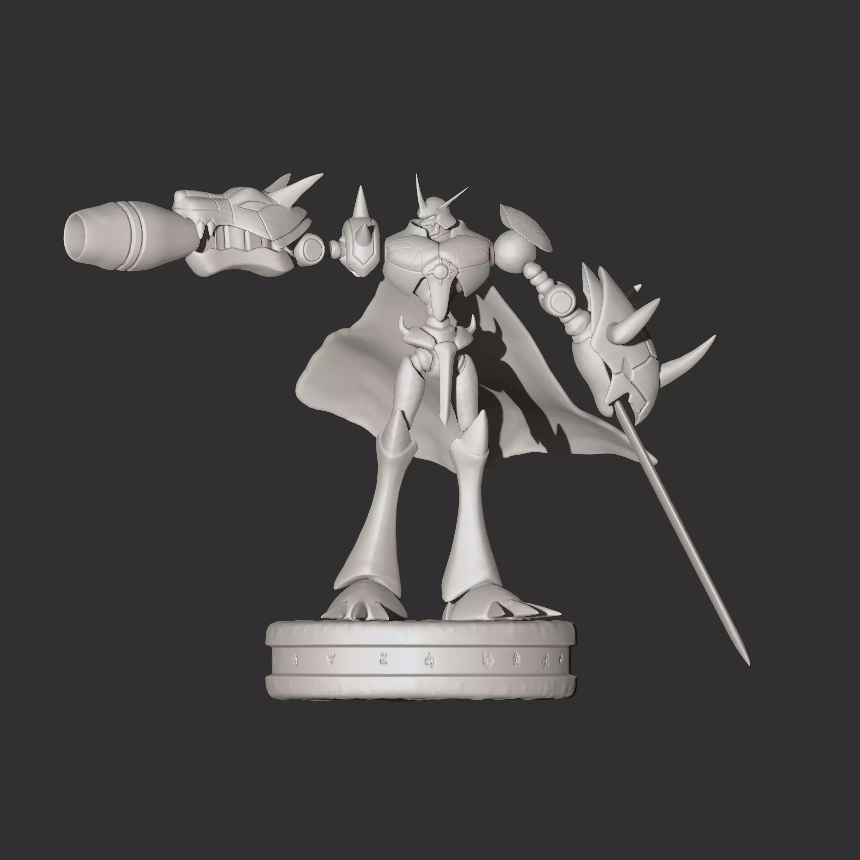 Omegamon figure holding sword 3D print model_0