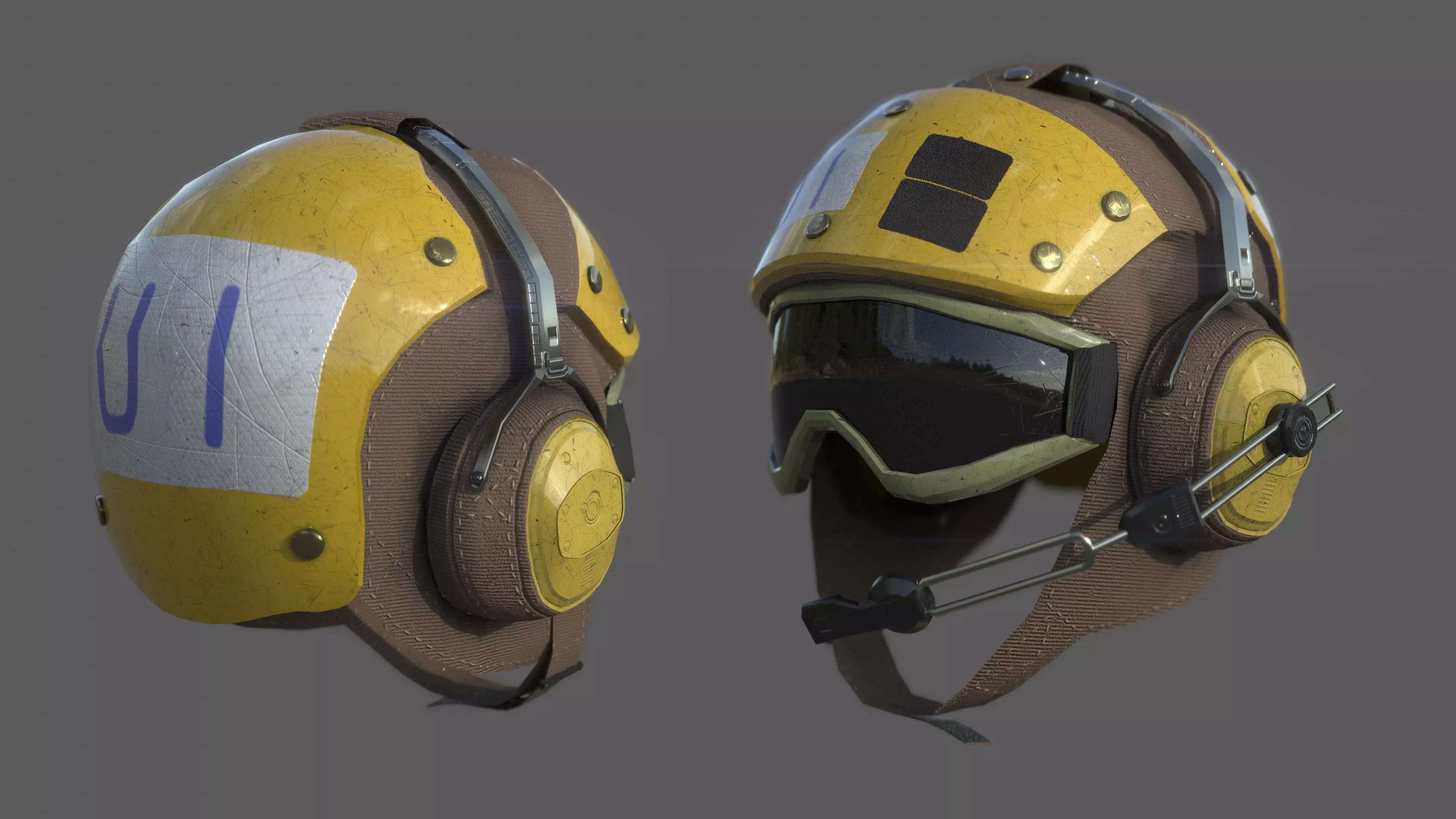 US NAVY Flight Deck Crew Helmet Low-poly 3D model