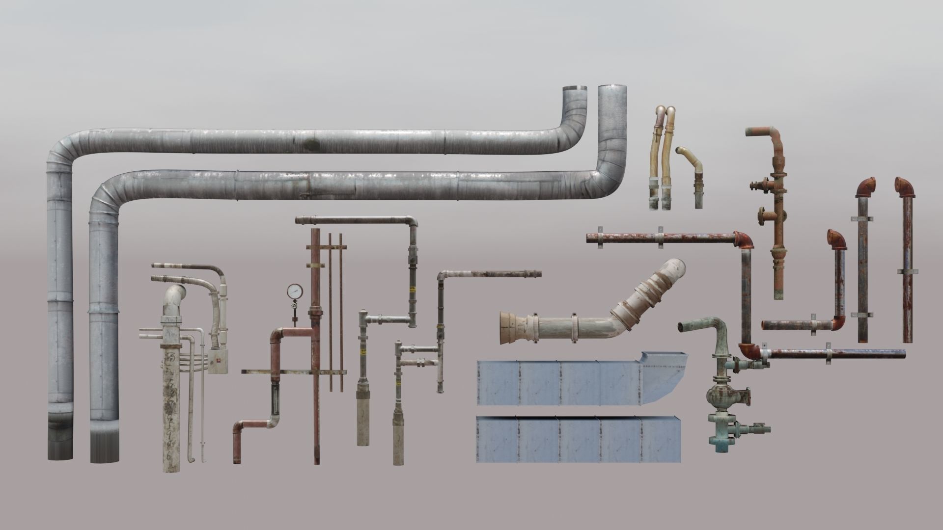 Pipes Asset Free 3D model_2