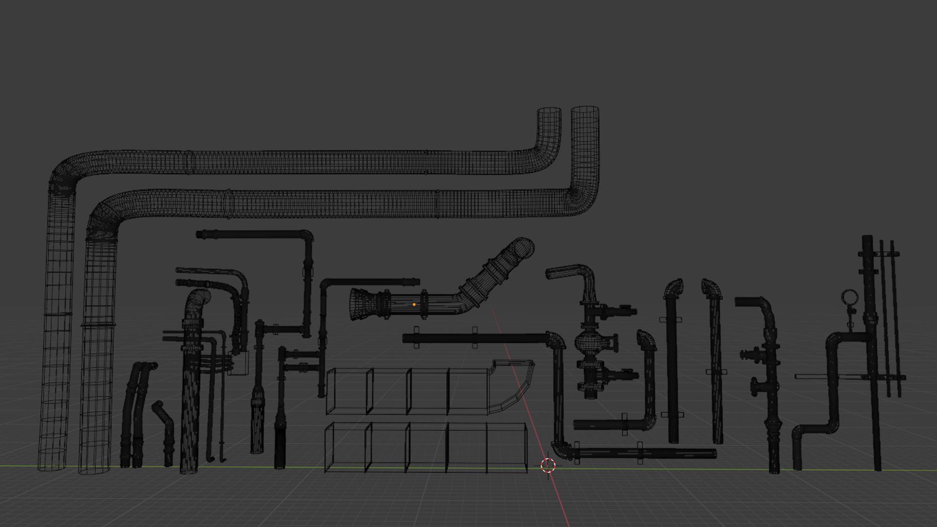 Pipes Asset Free 3D model_4