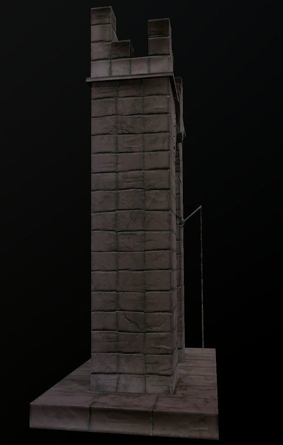 Stone bell tower low poly 3 texture options Low-poly 3D model_22