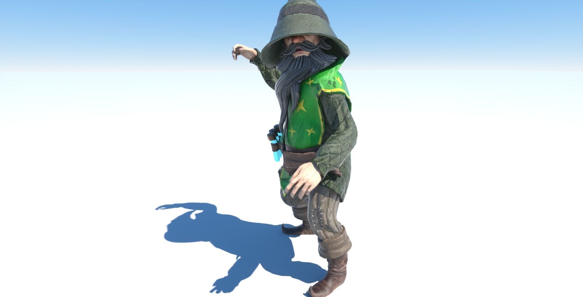 A little wizard Low-poly 3D model_2