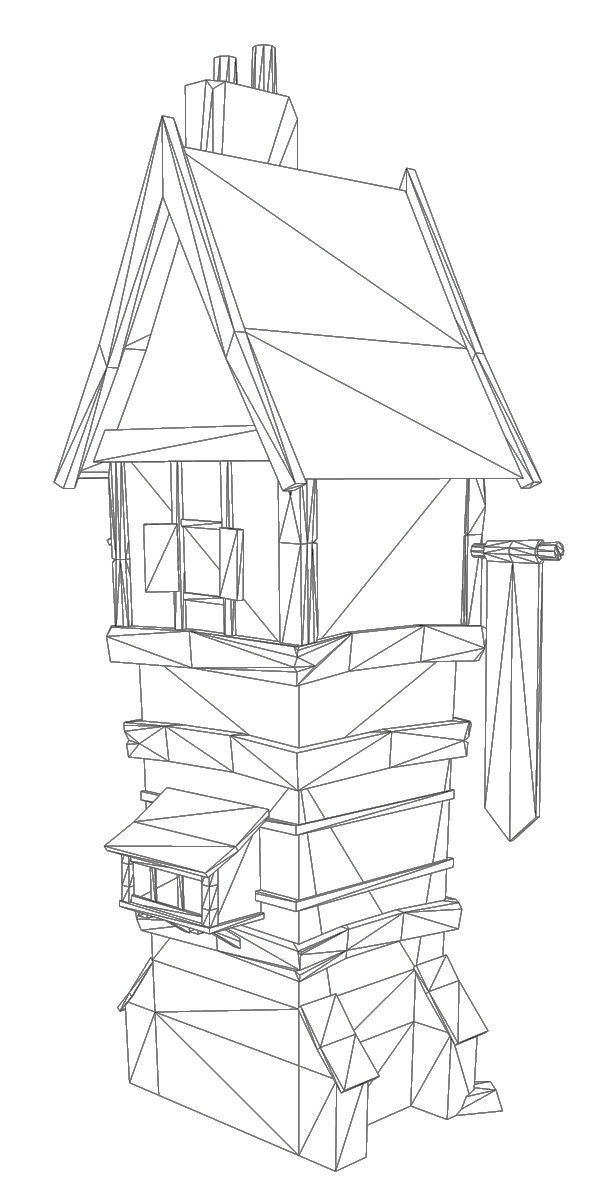 Bavarian tavern Low-poly 3D model_5