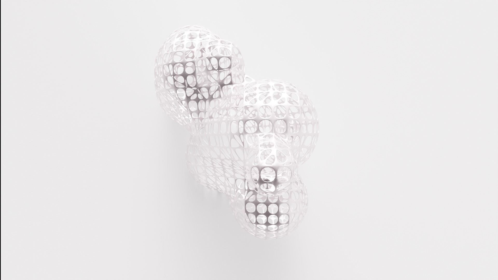 Metallic Cloud Sculpture Low-poly 3D model_1