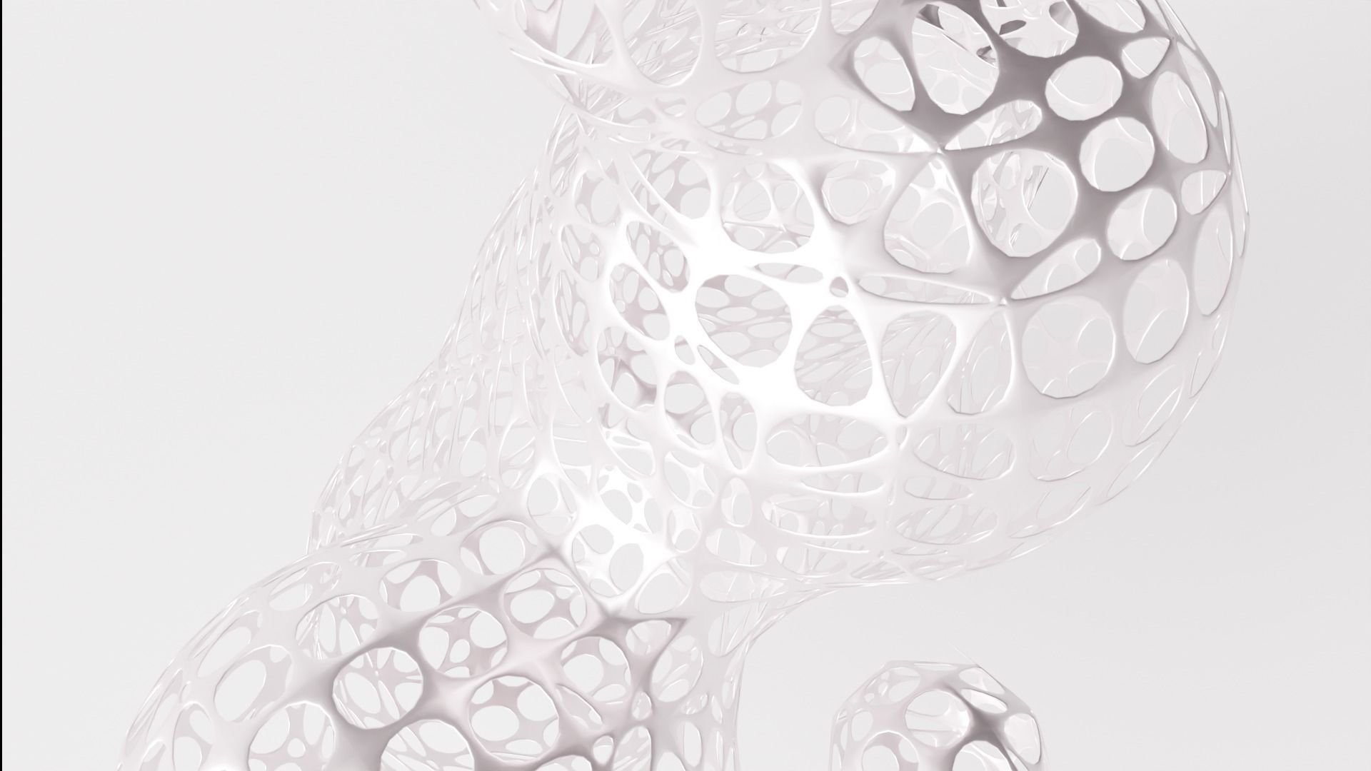 Metallic Cloud Sculpture Low-poly 3D model_3