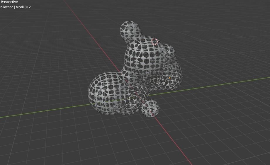 Metallic Cloud Sculpture Low-poly 3D model_5