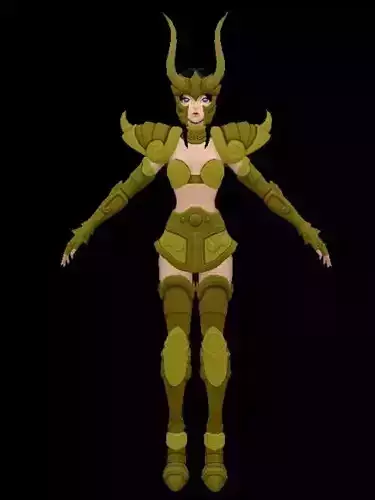 Saint Seiya Capricornio Woman 3D model 3D model