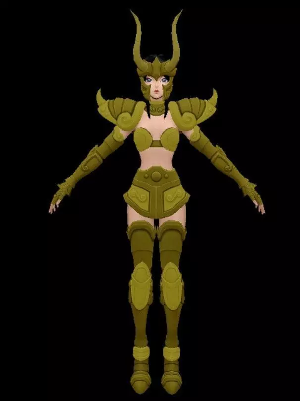 Saint Seiya Capricornio Woman 3D model 3D model