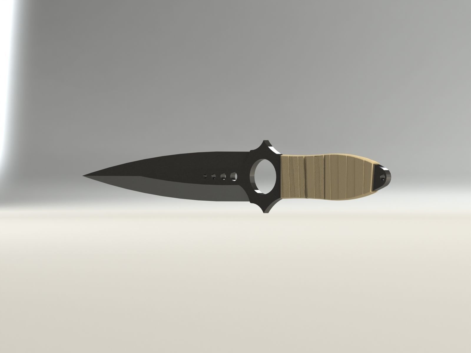 skeleton knife  3D print model_3
