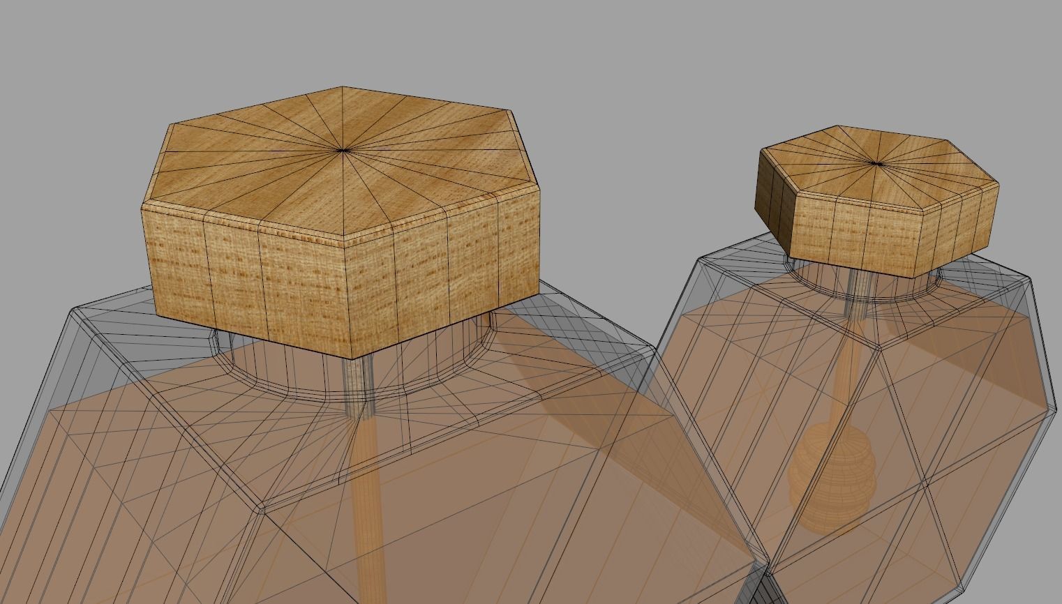 Hexagonal Honey Glass Containers 3D model_12