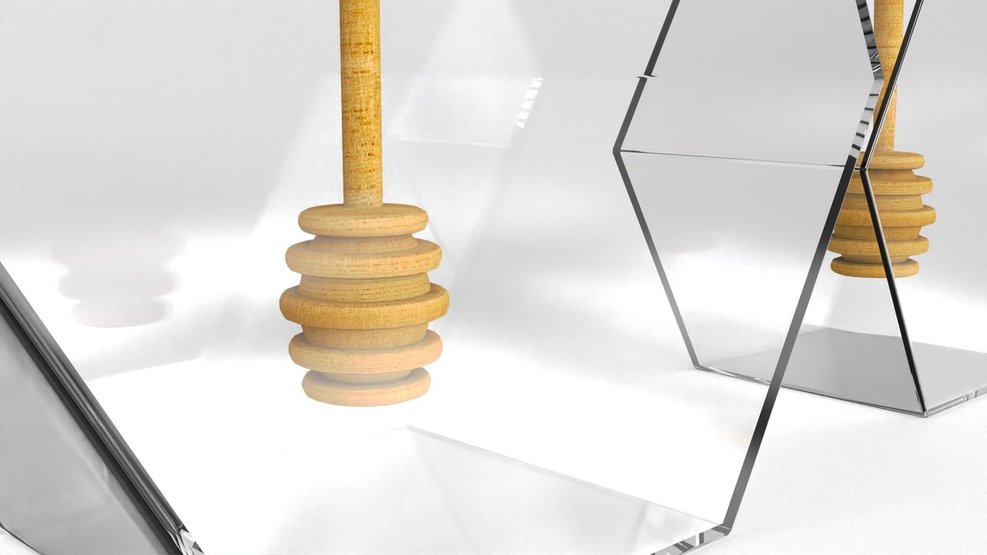 Hexagonal Honey Glass Containers 3D model_10