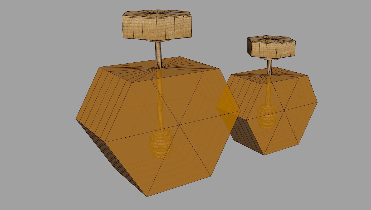 Hexagonal Honey Glass Containers 3D model_13