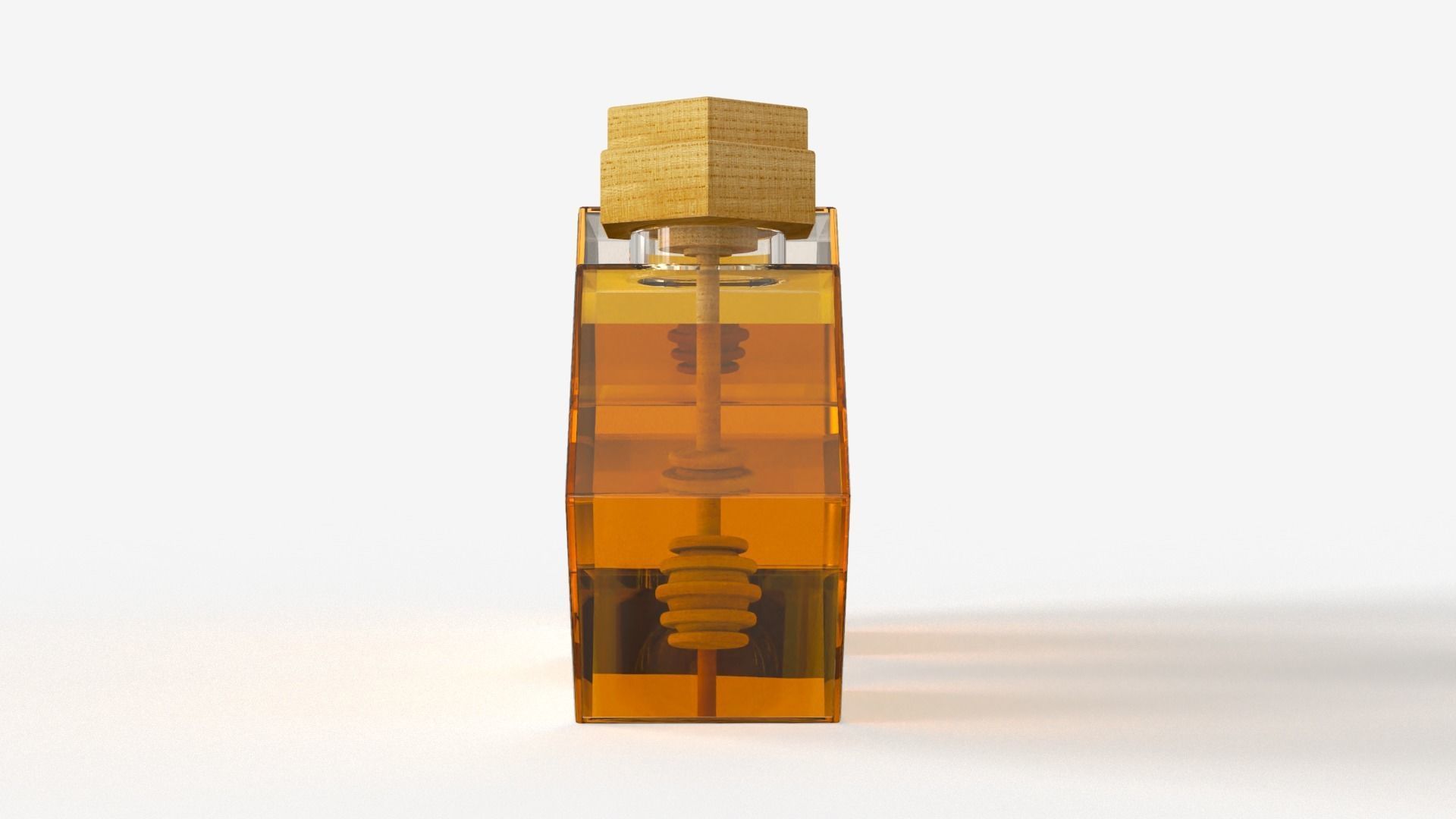 Hexagonal Honey Glass Containers 3D model_4