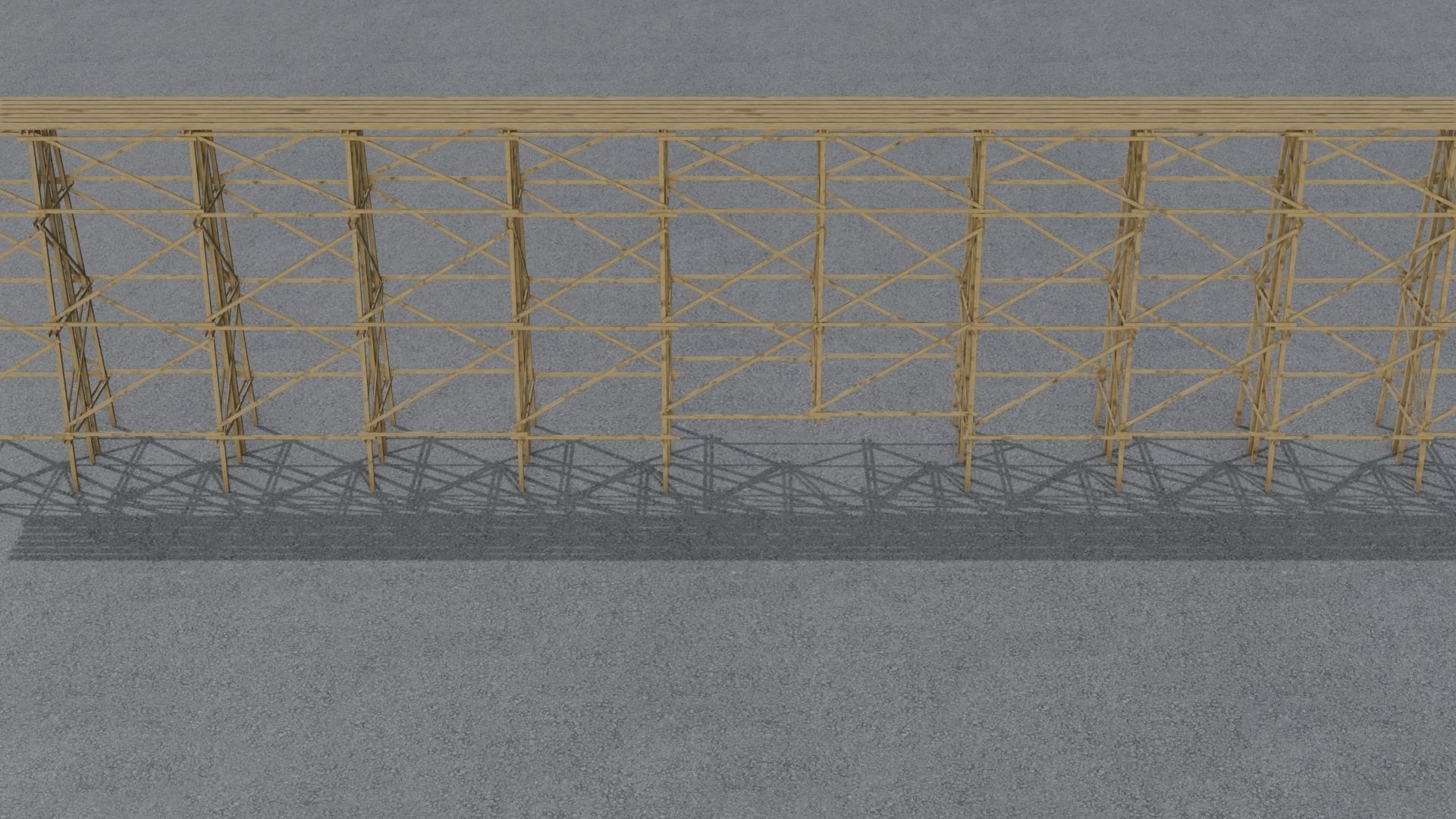 Trestle tall wooden structure Low-poly 3D model_11