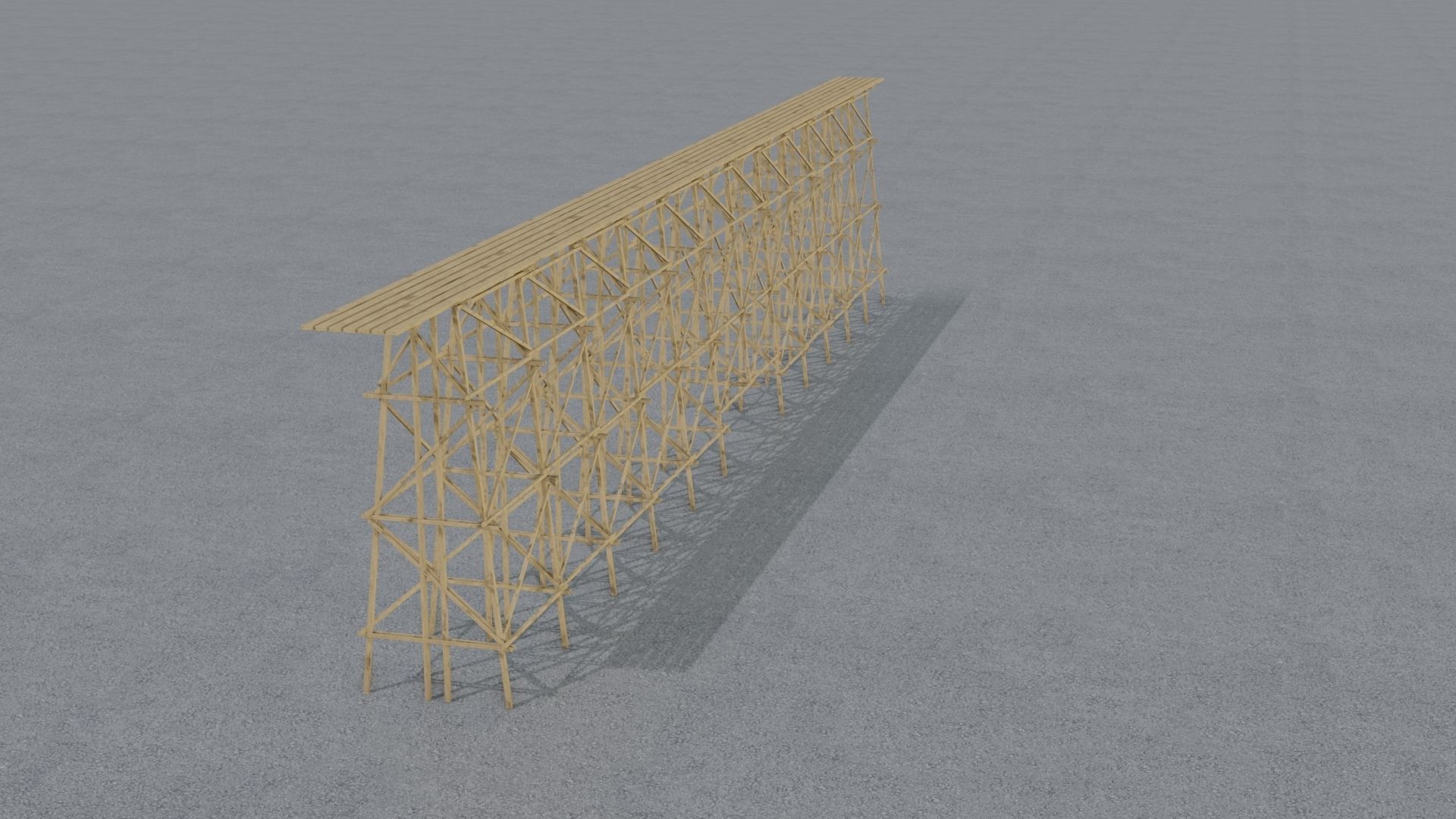 Trestle tall wooden structure Low-poly 3D model_14