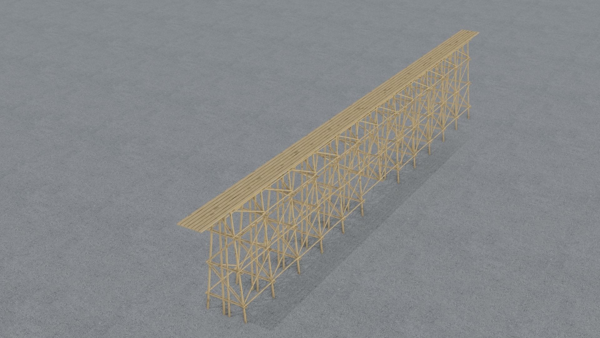 Trestle tall wooden structure Low-poly 3D model_16