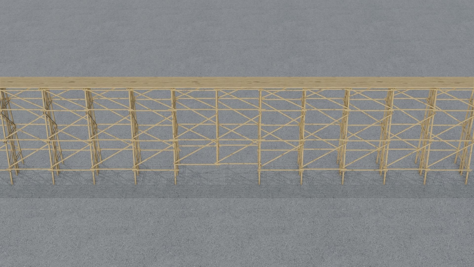 Trestle tall wooden structure Low-poly 3D model_12