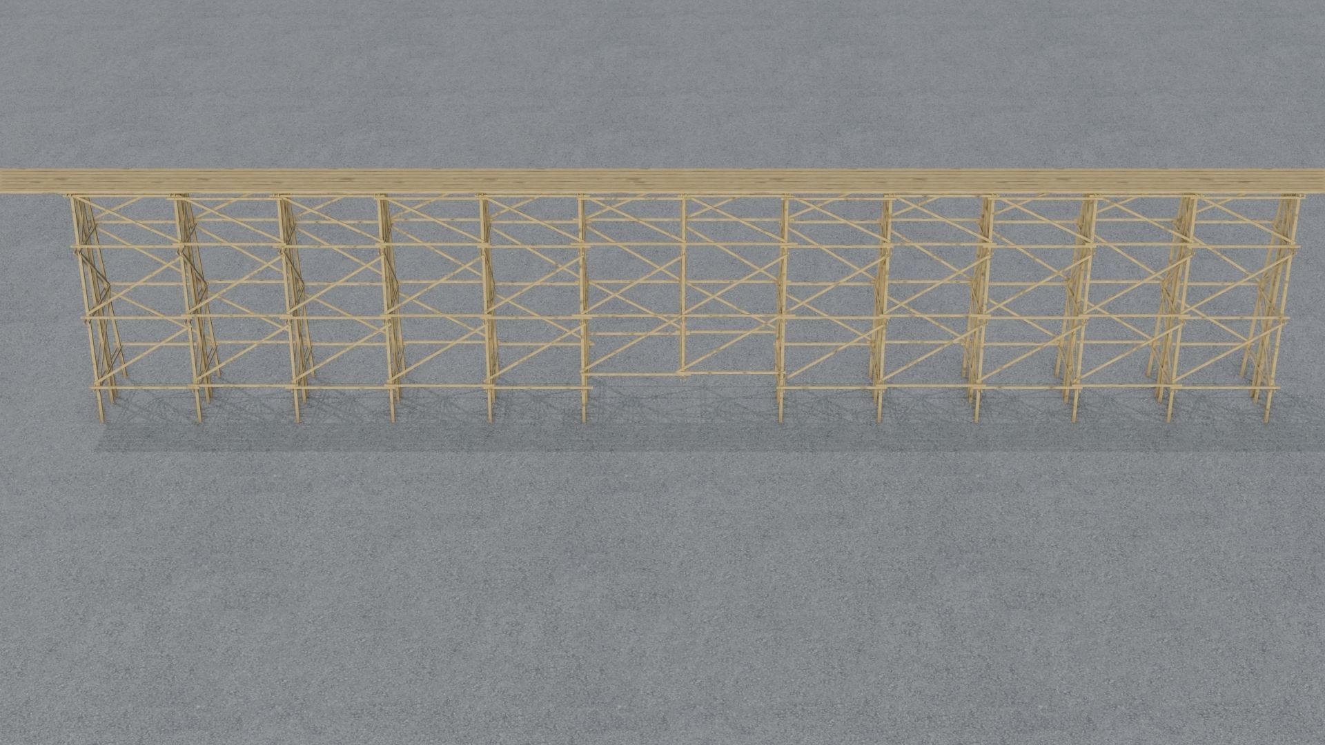 Trestle tall wooden structure Low-poly 3D model_18