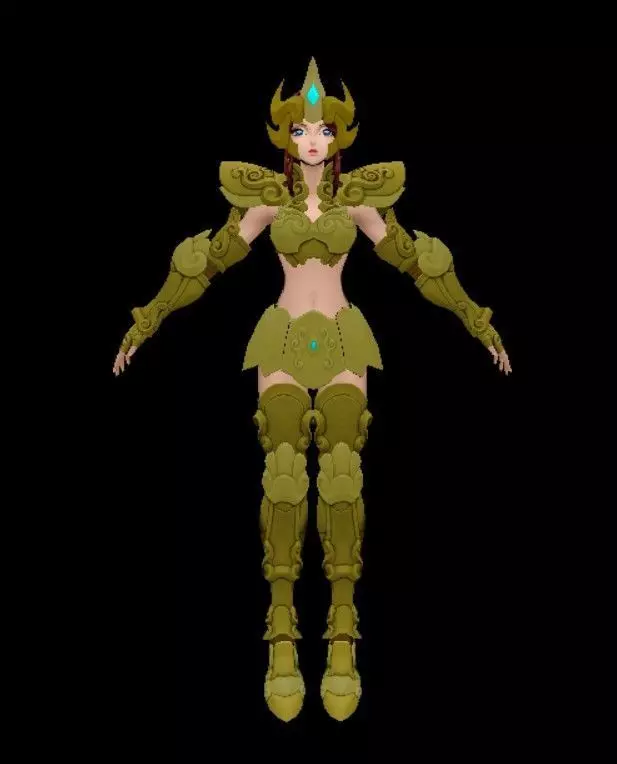 Saint Seya Leo Woman 3D model 3D model_0