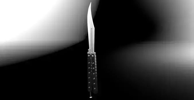 Balisong Butterfly Knife With Plastic Handle Low-Poly Game Ready Low-poly 3D model